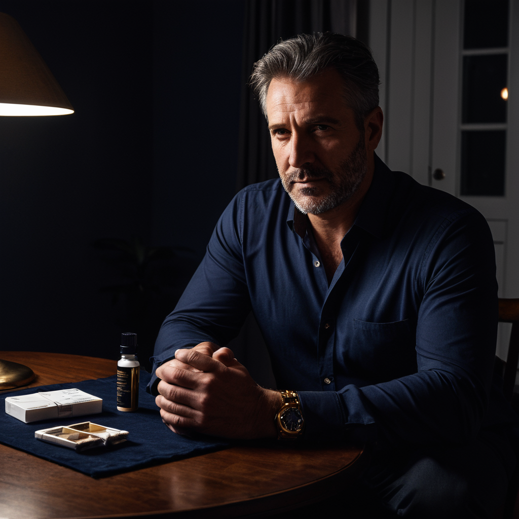 A man reviewing his options at home