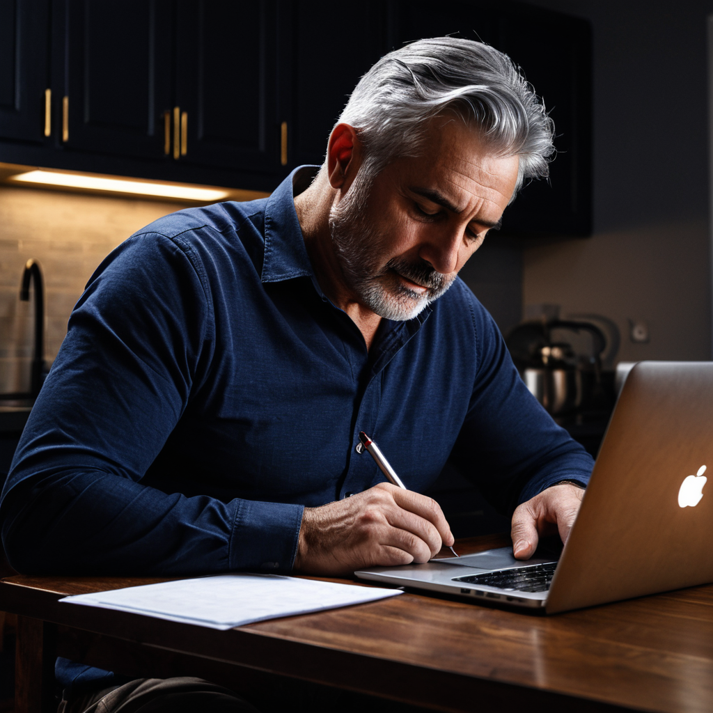 A man starting his intake from home
